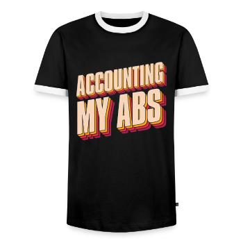 Accountant Tax Advisor ABS Sexy Accountant - Men's Ringer Shirt - black/white - Front - AI Model Female 172 light (172cm) & AI Model Male 178 light (178cm)