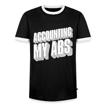 Accountant Tax Advisor Abs Sexy Accountant - Men's Ringer Shirt - black/white - Front - AI Model Female 172 light (172cm) & AI Model Male 178 light (178cm)
