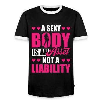 Comptable Conseiller fiscal Investissement - T-shirt contrasté Homme - noir/blanc - Devant - AI Model Female 172 light (172cm) & AI Model Male 178 light (178cm)