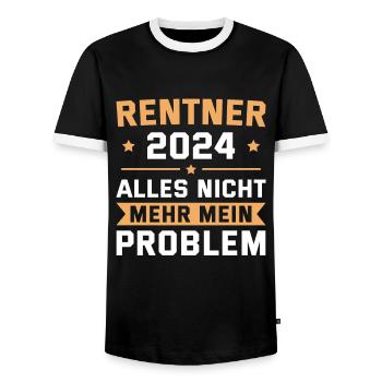 Rentner 2024 Rente Humor Ruhestand - Männer Kontrast-T-Shirt - Schwarz/Weiß - Vorne - AI Model Female 172 light (172cm) & AI Model Male 178 light (178cm)