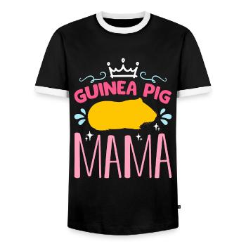 Guinea Pig Mama Cavy Pet Hamster Animal Lover - Männer Kontrast-T-Shirt - Schwarz/Weiß - Vorne - AI Model Female 172 light (172cm) & AI Model Male 178 light (178cm)