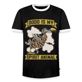 Dodo Bird Dodo Is My Spirit Animal Bird Watching - Men's Ringer Shirt - black/white - Front - AI Model Female 172 light (172cm) & AI Model Male 178 light (178cm)