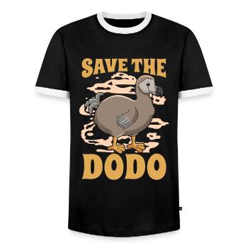 Dodo Bird Save The Dodo Flightless Bird Animals - T-shirt contrasté Homme - noir/blanc - Devant - AI Model Female 172 light (172cm) & AI Model Male 178 light (178cm)