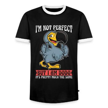 Dodo Bird I'm Not Perfect But I Am Bird Watcher - Men's Ringer Shirt - black/white - Front - AI Model Female 172 light (172cm) & AI Model Male 178 light (178cm)
