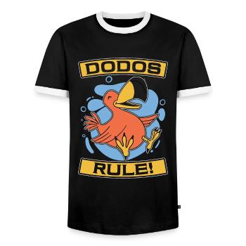 Dodo Bird Dodos Rule Flightless Bird Ornithology - T-shirt contrasté Homme - noir/blanc - Devant - AI Model Female 172 light (172cm) & AI Model Male 178 light (178cm)