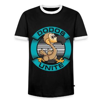 Dodo Bird Dodos Unite Flightless Extinct Birds - Männer Kontrast-T-Shirt - Schwarz/Weiß - Vorne - AI Model Female 172 light (172cm) & AI Model Male 178 light (178cm)