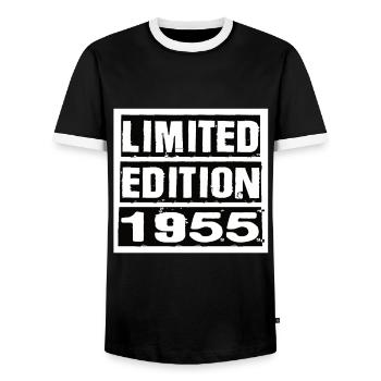 Edition Limitée 1955 Anniversaire 1955 Vintage Rétro - T-shirt contrasté Homme - noir/blanc - Devant - AI Model Female 172 light (172cm) & AI Model Male 178 light (178cm)