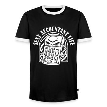 Accountant Tax Advisor Sexy Accountant - Men's Ringer Shirt - black/white - Front - AI Model Female 172 light (172cm) & AI Model Male 178 light (178cm)