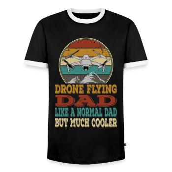 Drones Daddy Dad Copter FPV UAS Pilot Drone Daddy - Men's Ringer Shirt - black/white - Front - AI Model Female 172 light (172cm) & AI Model Male 178 light (178cm)