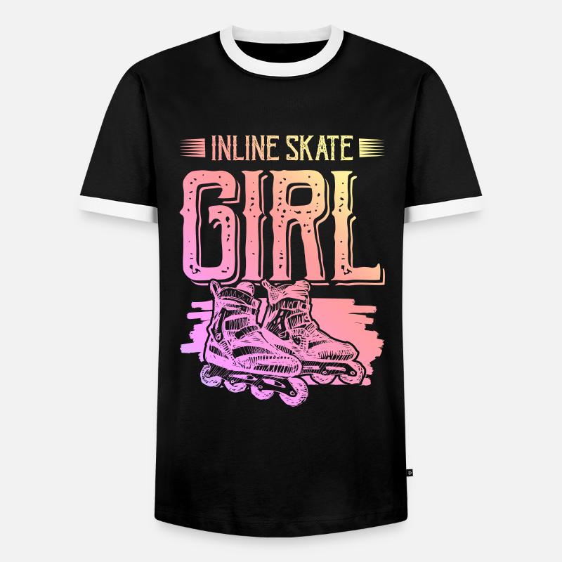 skate inline mädchen - Männer Kontrast-T-Shirt - Schwarz/Weiß