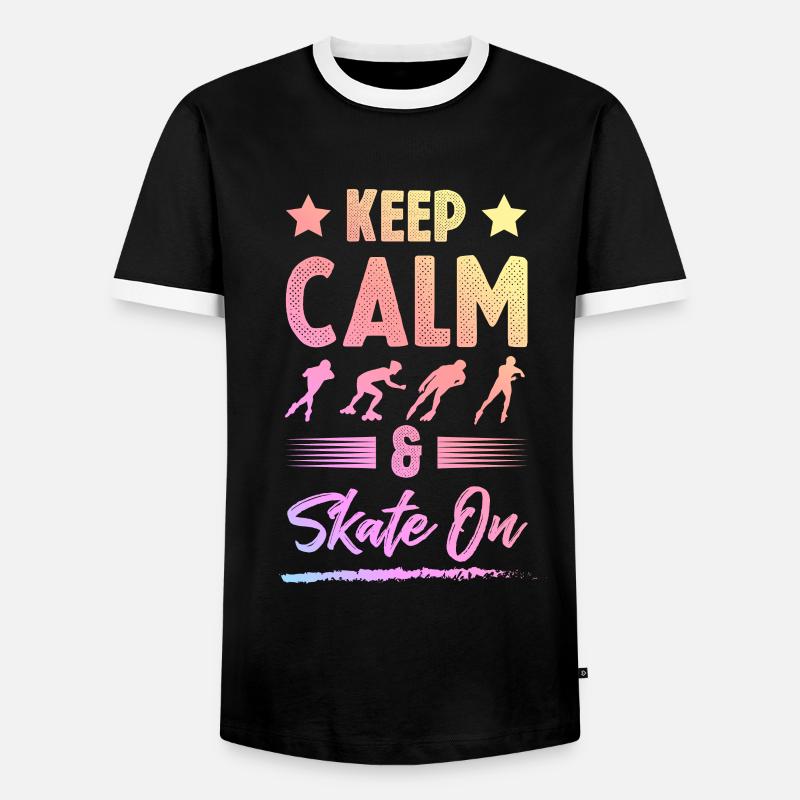 keep calm skate - Männer Kontrast-T-Shirt - Schwarz/Weiß