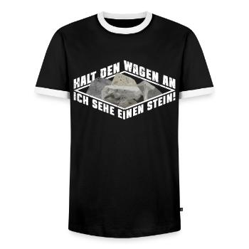 Geologe Steinsammler Steine Geologie Spruch - Männer Kontrast-T-Shirt - Schwarz/Weiß - Vorne - AI Model Female 172 light (172cm) & AI Model Male 178 light (178cm)