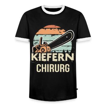 Kiefernchirurg - Männer Kontrast-T-Shirt - Schwarz/Weiß - Vorne - AI Model Female 172 light (172cm) & AI Model Male 178 light (178cm)