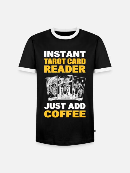 Instant Tarotkartenleser Einfach Kaffee - Männer Kontrast-T-Shirt - Schwarz/Weiß