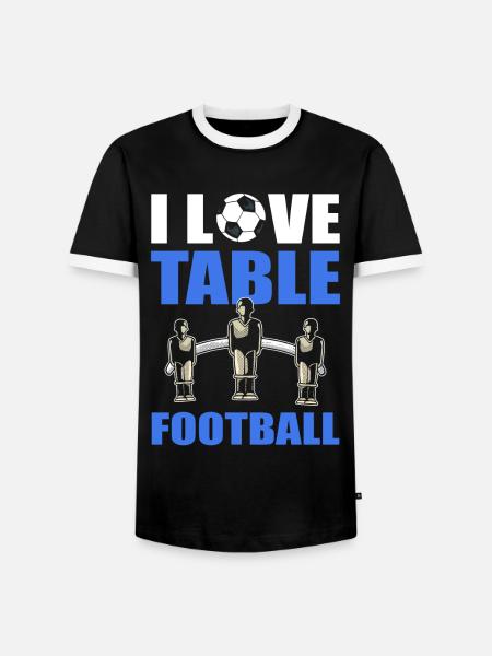 Tischfußball Ich liebe Tischfußball - Männer Kontrast-T-Shirt - Schwarz/Weiß