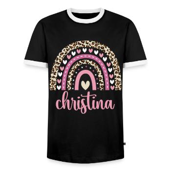 Christina Regenbogen Name Geburtstag Christina - Männer Kontrast-T-Shirt - Schwarz/Weiß - Vorne - AI Model Female 172 light (172cm) & AI Model Male 178 light (178cm)