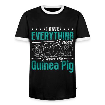 Cochon d’Inde J’ai tout ce dont j’ai besoin Hamster Cavy - T-shirt contrasté Homme - noir/blanc - Devant - AI Model Female 172 light (172cm) & AI Model Male 178 light (178cm)