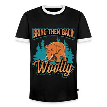 Woolly Mammoth Bring Them Back Woolly Stone Age - Männer Kontrast-T-Shirt - Schwarz/Weiß - Vorne - AI Model Female 172 light (172cm) & AI Model Male 178 light (178cm)
