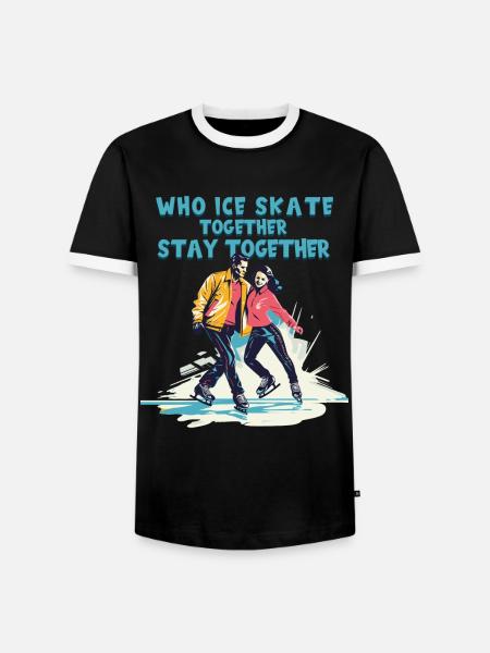 Eisläuferin Eislaufen Schlittschulaufen - Männer Kontrast-T-Shirt - Schwarz/Weiß