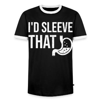Funny gastric sleeve bypass surgery bariatrics - Men's Ringer Shirt - black/white - Front - AI Model Female 172 light (172cm) & AI Model Male 178 light (178cm)