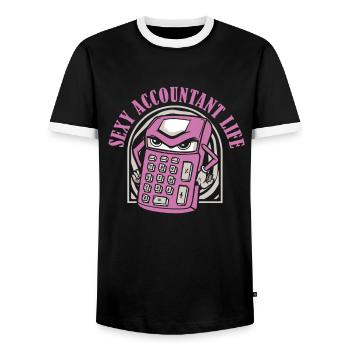 Buchhalter Steuerberater Humor Sexy Buchhalterin - Männer Kontrast-T-Shirt - Schwarz/Weiß - Vorne - AI Model Female 172 light (172cm) & AI Model Male 178 light (178cm)