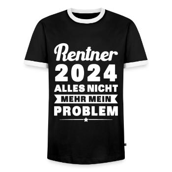 Rentner 2024 Rente Humor Ruhestand - Männer Kontrast-T-Shirt - Schwarz/Weiß - Vorne - AI Model Female 172 light (172cm) & AI Model Male 178 light (178cm)