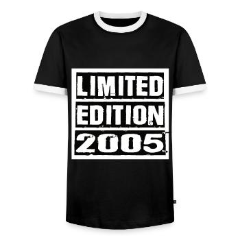 Limited Edition 2005 Birthday 2005 Vintage Retro - Men's Ringer Shirt - black/white - Front - AI Model Female 172 light (172cm) & AI Model Male 178 light (178cm)
