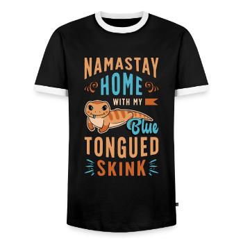 Skinks Namastay Home With My Exotic Animals Lover - Männer Kontrast-T-Shirt - Schwarz/Weiß - Vorne - AI Model Female 172 light (172cm) & AI Model Male 178 light (178cm)