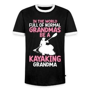 Kayak Granny Kayaker Granny - T-shirt contrasté Homme - noir/blanc - Devant - AI Model Female 172 light (172cm) & AI Model Male 178 light (178cm)