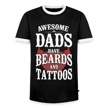 Amant barbe Homme barbu Papa - T-shirt contrasté Homme - noir/blanc - Devant - AI Model Female 172 light (172cm) & AI Model Male 178 light (178cm)