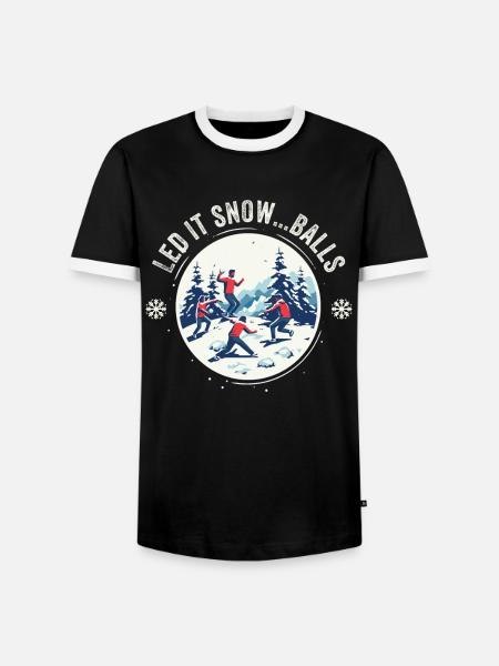 Schneeballschlacht- Let it snow...balls - Männer Kontrast-T-Shirt - Schwarz/Weiß
