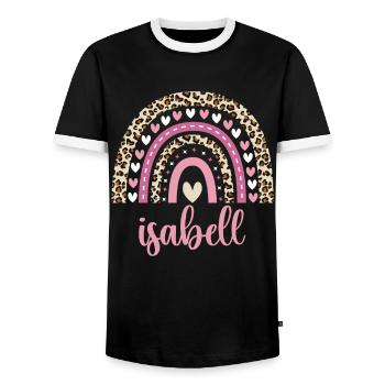 Isabell Regenbogen Name Geburtstag Isabell - Männer Kontrast-T-Shirt - Schwarz/Weiß - Vorne - AI Model Female 172 light (172cm) & AI Model Male 178 light (178cm)