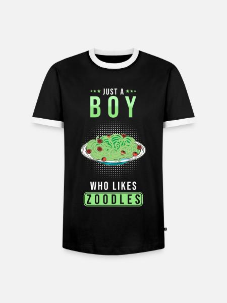 Zoodles Zucchini Pasta Spruch - Männer Kontrast-T-Shirt - Schwarz/Weiß