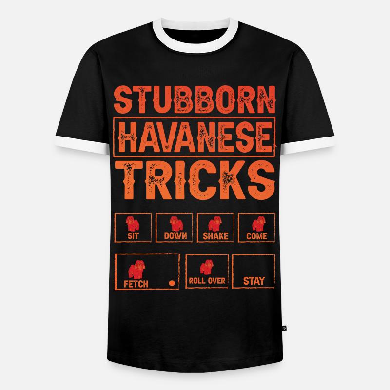 Stubborn Havanese Tricks - Männer Kontrast-T-Shirt - Schwarz/Weiß