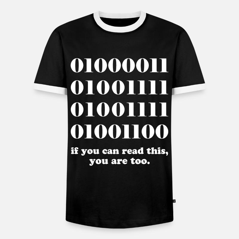 Computer binary code developers gift - Men's Ringer Shirt - black/white