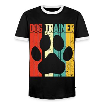 Hundetrainer Welpe Lustiges Haustier Training - Männer Kontrast-T-Shirt - Schwarz/Weiß - Vorne - AI Model Female 172 light (172cm) & AI Model Male 178 light (178cm)