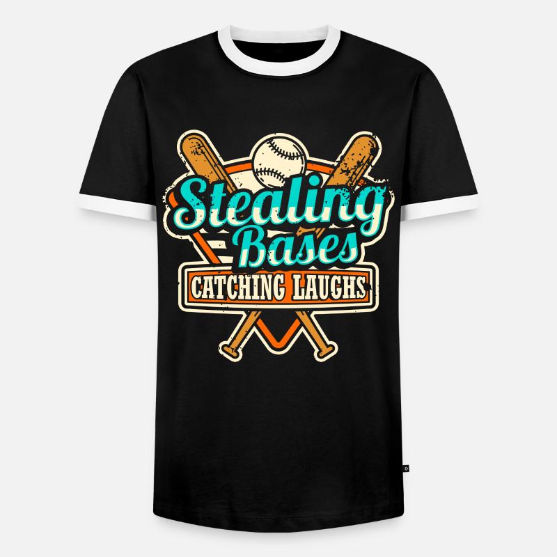 Baseballfänger Baseballspieler Pitcher - Männer Kontrast-T-Shirt - Schwarz/Weiß