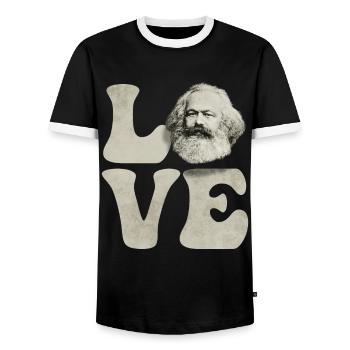 Communism Communist Socialist Socialism - Men's Ringer Shirt - black/white - Front - AI Model Female 172 light (172cm) & AI Model Male 178 light (178cm)