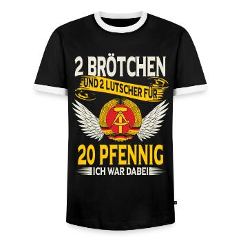 Ostblock Heimat DDR Ostdeutschland - Männer Kontrast-T-Shirt - Schwarz/Weiß - Vorne - AI Model Female 172 light (172cm) & AI Model Male 178 light (178cm)
