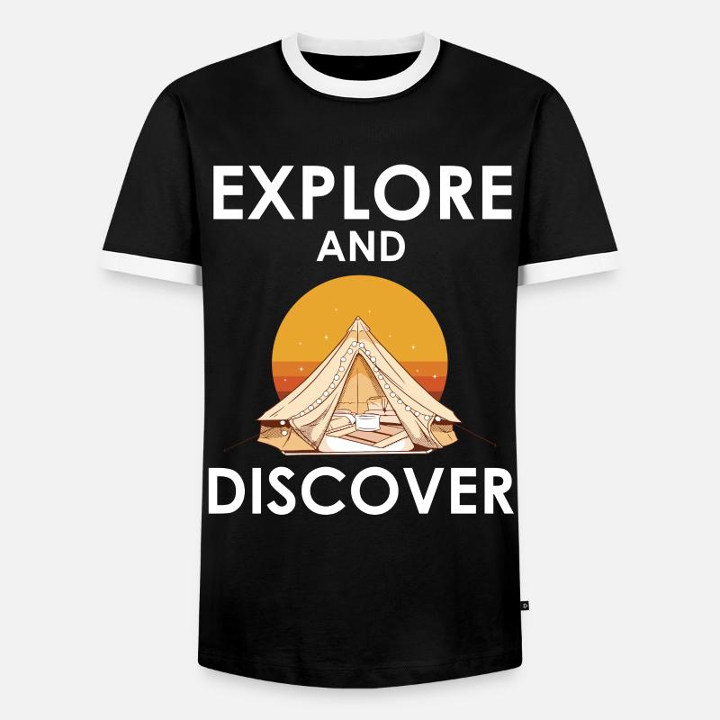 Explore and discover - Men's Ringer Shirt - black/white
