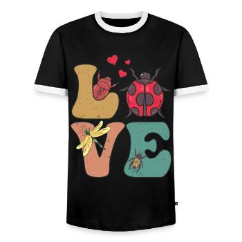 Entomologie, entomologiste, Coléoptère - T-shirt contrasté Homme - noir/blanc - Devant - AI Model Female 172 light (172cm) & AI Model Male 178 light (178cm)