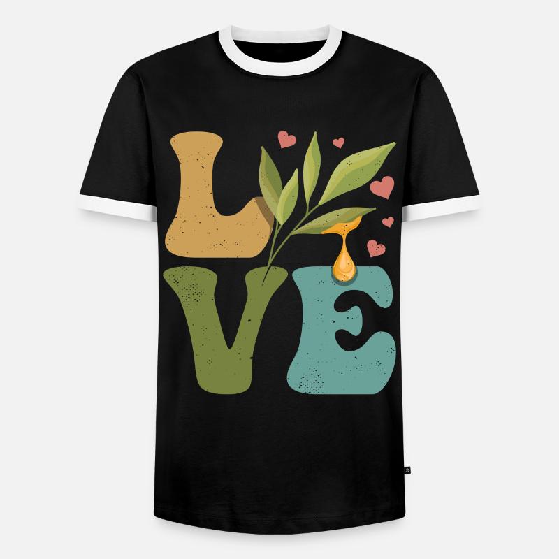 Ätherisches Öl LIEBE - Männer Kontrast-T-Shirt - Schwarz/Weiß