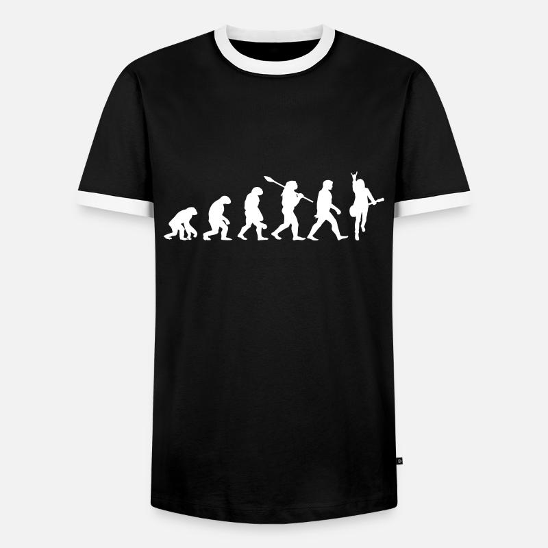Rock'n'Roll Evolution for Musicians - Men's Ringer Shirt - black/white