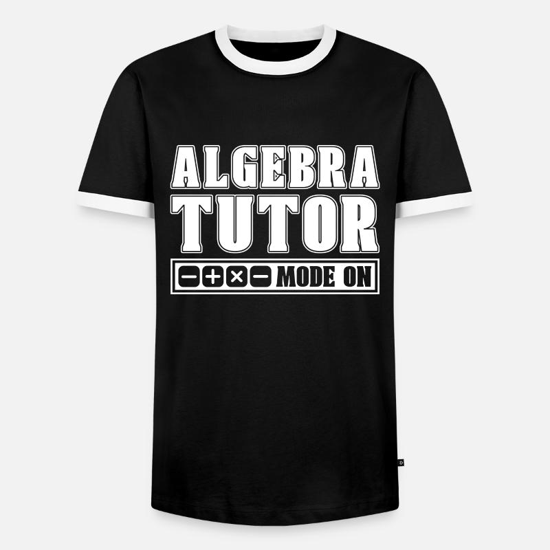 Math Teacher Math Teacher Algebra - Men's Ringer Shirt - black/white