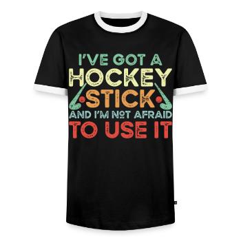 Field Hockey I've Got A Hockey - Männer Kontrast-T-Shirt - Schwarz/Weiß - Vorne - AI Model Female 172 light (172cm) & AI Model Male 178 light (178cm)