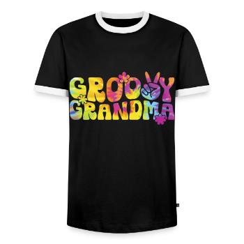 Groovy Mutter Passende Familie Am 1. Geburtstag - Männer Kontrast-T-Shirt - Schwarz/Weiß - Vorne - AI Model Female 172 light (172cm) & AI Model Male 178 light (178cm)