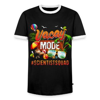Groupe de vacances scientifiques #Scientistsquad - T-shirt contrasté Homme - noir/blanc - Devant - AI Model Female 172 light (172cm) & AI Model Male 178 light (178cm)
