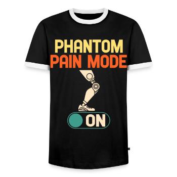 Beinprothese Amputierter Amputation - Männer Kontrast-T-Shirt - Schwarz/Weiß - Vorne - AI Model Female 172 light (172cm) & AI Model Male 178 light (178cm)