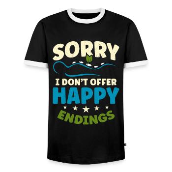 Massothérapeute Désolé de ne pas offrir de physiothérapie heureuse - T-shirt contrasté Homme - noir/blanc - Devant - AI Model Female 172 light (172cm) & AI Model Male 178 light (178cm)