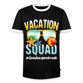 Entraîneur de l’équipe de vacances #Coachingonbreak - T-shirt contrasté Homme - noir/blanc - Devant - AI Model Female 172 light (172cm) & AI Model Male 178 light (178cm)
